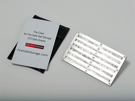 fire safe metal plate with booklet